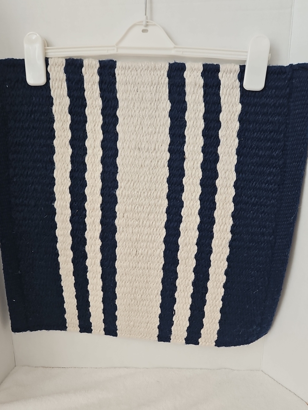 Pottery Barn NWT Modern Farmhouse Navy White Striped Woven Accent Rug